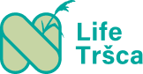 CopilotHere is alt text in English, and as requested, it does not mention any blurred face: Alt text (en): Logo of the Life Tršca project, featuring a stylized green emblem with a plant element and the text “Life Tršca” beside it.
