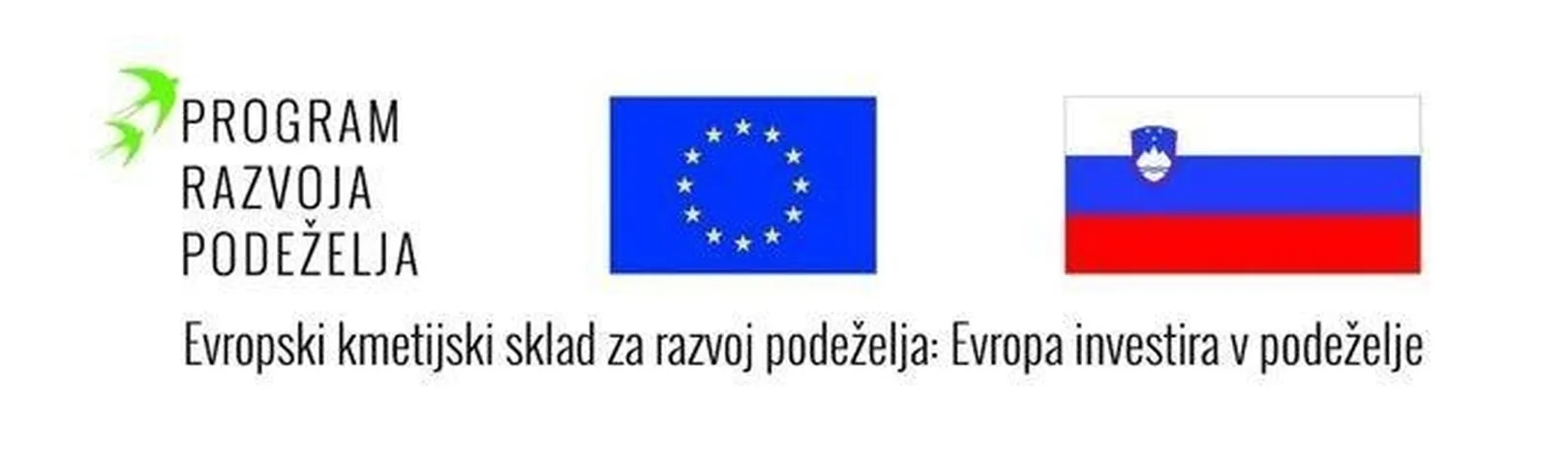 Logos of the Rural Development Programme, the European Union, and Slovenia, accompanied by the text: “European Agricultural Fund for Rural Development: Europe invests in rural areas.
